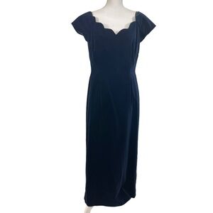Vintage Monsoon Twilight Velvet Dress UK 16 US 12 Runs Small Prom Evening Gown